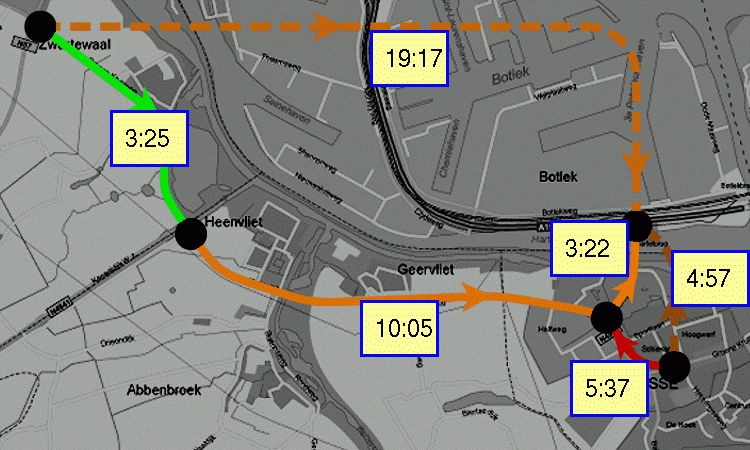 Map of RIO JTMS showing route status